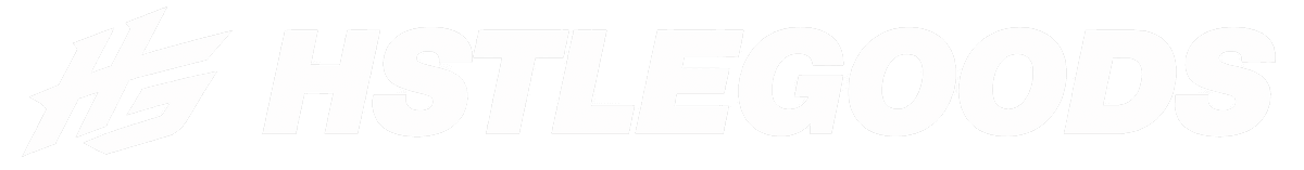 HSTLEGOODS wordmark, reversed
